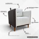Ver imagem 4 de Kit 2 Poltronas Decorativa para Sala Recepção Consultório Aviv Luxo Corino e Linho