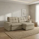 Ver imagem 1 de Sofá Retrátil e Reclinável 2 Lugares Kairo 260cm em Bouclé Fendi