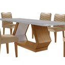 Ver imagem 7 de Mesa de Jantar Alvorada 180cm com 6 Cadeiras Liz Moderna Turim 07/off White/imbuia