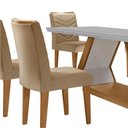 Ver mais imagens de Mesa de Jantar Alvorada 180cm com 6 Cadeiras Liz Moderna Turim 07/off White/imbuia