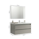 Ver imagem 3 de Conjunto Gabinete para Banheiro Suspenso com Cuba e Espelho em MDF 82cm Enseada Cimento Cinza