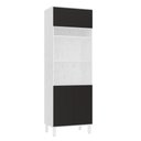 Ver imagem 1 de Paneleiro 70cm 3 Portas e 2 Nichos para Forno Microondas Dor Branco/preto