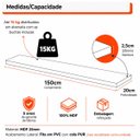 Ver imagem 2 de Kit de 3 Prateleiras 150cm MDF Freijó - On Móveis