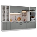 Ver imagem 3 de Armário de Cozinha Completa 340cm Branco/cinza Agata Madesa 01 Branco/cinza