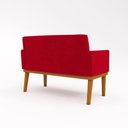 Ver imagem 2 de Kit Sofá Namoradeira + Poltrona Reforçada Vermelha