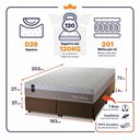 Ver imagem 2 de Conjunto Box Baú Super King Sheffield Marrom 193x203x72 c/ Molas Ensacadas