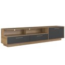 Ver imagem 1 de Rack Tv 75 Pol 200cm com Led 1 Porta Sira Mel/grafite A05 - Mpozenato