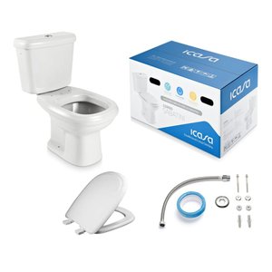 Kit Combo Icasa Sabatini com Caixa Acoplada Branca