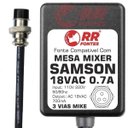 Ver imagem 2 de Fonte Ac 18v pra Mesa Som Mixer Samson Mdr6 Mdr8 Mdr10 Mdr16