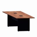 Ver imagem 4 de Mesa Reunião Escritório 3,00m X 1,10m 08 Pessoas com 2 Caixas para Tomadas e Tampo Bipartido 100%