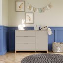 Ver imagem 6 de Quarto de Bebê 2 Pçs Berço e Cômoda Grande Coleção Cubo - Areaia/plátano