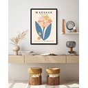 Ver imagem 2 de Quadro Decorativo Matisse Flor Folha Azul - 70x50cm:moldura Branca