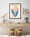 Ver imagem 2 de Quadro Decorativo Matisse Flor Folha Azul - 70x50cm:moldura Branca