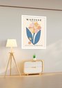 Ver imagem 1 de Quadro Decorativo Matisse Flor Folha Azul - 70x50cm:moldura Branca