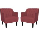 Ver imagem 1 de Kit 2 Poltronas Decorativa Alice Suede Marsala Pés Madeira Mz Decor