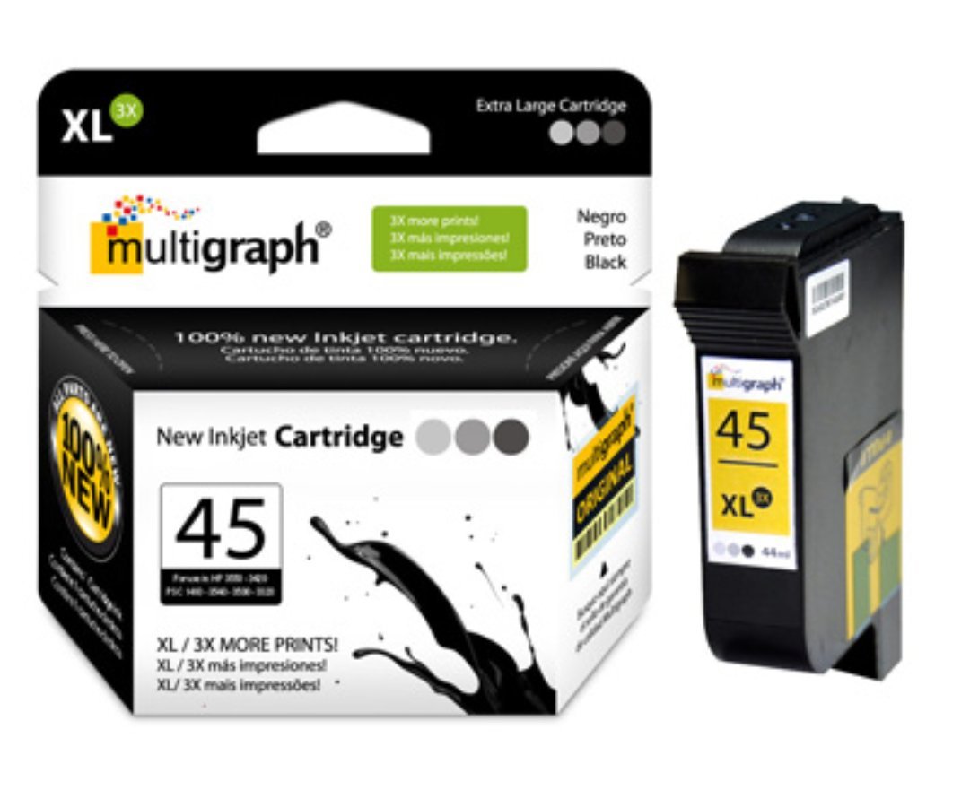 Cartucho multigraph 45xl black compativel novo | MadeiraMadeira