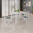 Ver imagem 1 de Conjunto de Mesa Tubular 120cm x 75cm Tampo em Vidro com 4 Cadeiras Iris B Branco/Preto