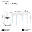 Ver imagem 3 de Conjunto de Mesa Tubular 120cm x 75cm Tampo em Vidro com 4 Cadeiras Iris B Branco/Preto