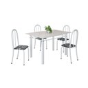 Ver imagem 2 de Conjunto de Mesa Tubular 120cm x 75cm Tampo em Vidro com 4 Cadeiras Iris B Branco/Preto