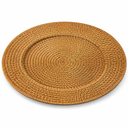 Ver imagem 1 de Kit 8 Sousplat Estilo Rattan Dourado 33cm Polipropileno