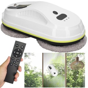 Robo Inteligente Limpador Vidro Reservatorio Controle Limpa Janela Azulejo Vidraça Vitrine Box Espel