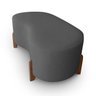 Puff Orgânico Curvo Pé de Madeira Decorativo para Sala Confortável e Reforçado Bouclé - 1