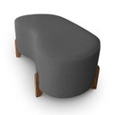 Ver imagem 1 de Puff Orgânico Curvo Pé de Madeira Decorativo para Sala Confortável e Reforçado Bouclé