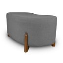 Ver imagem 3 de Puff Orgânico Curvo Pé de Madeira Decorativo para Sala Confortável e Reforçado Bouclé