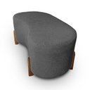 Ver imagem 4 de Puff Orgânico Curvo Pé de Madeira Decorativo para Sala Confortável e Reforçado Bouclé