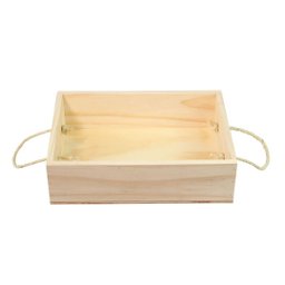 Bandeja Cesta Caixa Quadrada com Alça de Sisal - Café da Manhã Dia das Mães 25x9x35 - 1