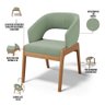 Kit 02 Cadeiras de Jantar e Estar Living Estofada Lince Nature L02 Bouclê Oliva - Lyam Decor - 3