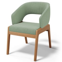 Kit 02 Cadeiras de Jantar e Estar Living Estofada Lince Nature L02 Bouclê Oliva - Lyam Decor - 5