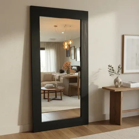 Espelho Mdf Preto Luxo 90x190 Cm