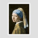 Ver imagem 1 de Quadro Vermeer Moça Com O Brinco De Pérola Vinil Moldura Branca 30X20Cm