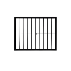 Vitrô 2 Folhas de Correr Aluminio Preto com Grade 1,00x1,00