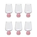 Ver imagem 1 de Kit 06 Taças de Vidro Base Esfera Rosa 440ml 15,5cm 17155-Pl