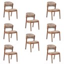 Ver imagem 1 de Kit 8 Cadeiras Decorativa Sala de Jantar Luxo Luna Facto Fendi - Mozzelar