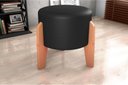 Ver imagem 2 de Puff Decorativo Descanso Luxo Orginal Premium Sintetico Preto Matrix