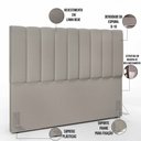 Ver imagem 4 de Kit Cabeceira Cama Box Casal King 195cm com Calçadeira Baú Dália W01 Linho Bege - Lyam Lyam Decor