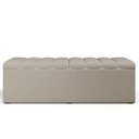 Ver mais imagens de Kit Cabeceira Cama Box Casal King 195cm com Calçadeira Baú Dália W01 Linho Bege - Lyam Lyam Decor