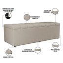 Ver imagem 6 de Kit Cabeceira Cama Box Casal King 195cm com Calçadeira Baú Dália W01 Linho Bege - Lyam Lyam Decor