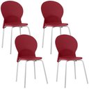 Ver imagem 1 de Kit 04 Cadeiras para Sala de Jantar Cozinha Mond F02 Base Aço Branco Vermelho - Lyam Decor