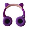 FONE OUVIDO BLUETOOTH WIRELESS ORELHA GATO LED MIC P2 SD LC-856 VIOLETA - 3