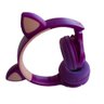 FONE OUVIDO BLUETOOTH WIRELESS ORELHA GATO LED MIC P2 SD LC-856 VIOLETA - 6