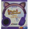 FONE OUVIDO BLUETOOTH WIRELESS ORELHA GATO LED MIC P2 SD LC-856 VIOLETA - 1