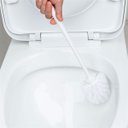 Ver imagem 7 de Assento Vaso Sanitário Tampa Oval Soft Branco + Escova Sanitária Base Redonda