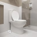 Ver mais imagens de Assento Vaso Sanitário Tampa Oval Soft Branco + Escova Sanitária Base Redonda