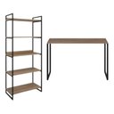 Ver imagem 1 de Kit Mesa Escrivaninha Industrial C/ Estante C/ 05 Platereiras P/ Escritório AJL AJL STORE KIT INDUST