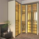 Ver mais imagens de Guarda-Roupa Modulado Reflecta 5 Portas 240cm x 180,6cm Mod 018 100% MDF Innova Bege/Off White