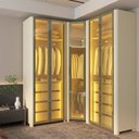 Ver imagem 1 de Guarda-Roupa Modulado Reflecta 5 Portas 240cm x 180,6cm Mod 018 100% MDF Innova Bege/Off White